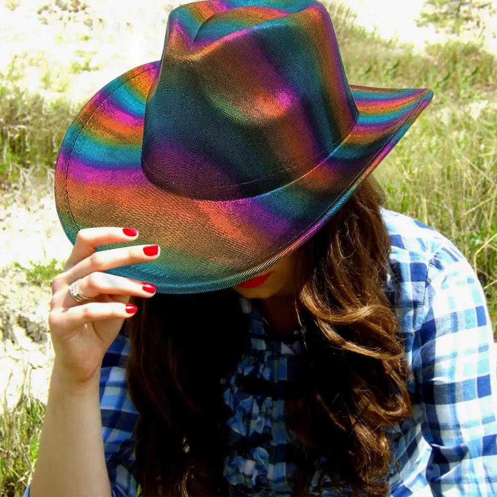 Womens Cowboy Hats Cowgirl Hat Beach Hat Cowboy Hat Sparkly Hats Wide Brim Western Hat Colorful Western Costume Accessories