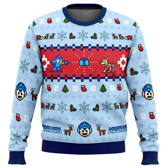 Mega Man Mega Holiday Ugly Christmas Sweater Gift Santa Claus Pullover Men 3D Sweatshirt And Top Autumn And Winter Clothi