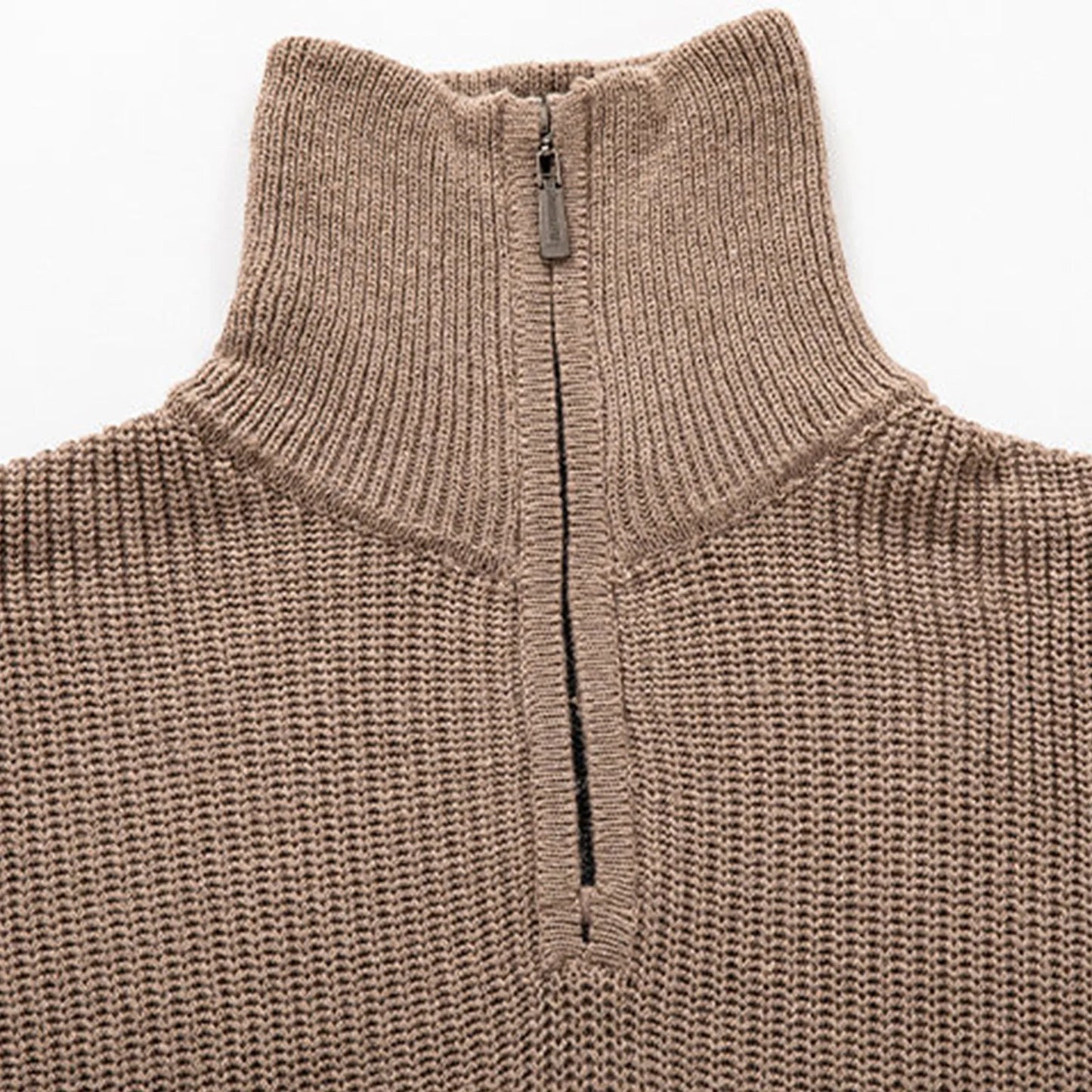 Men'S Long-Sleeved Knitted Lapel Solid Color Pullover Spring And Autumn Long-Sleeved Pullover Sweatshirt Ropa Hombre