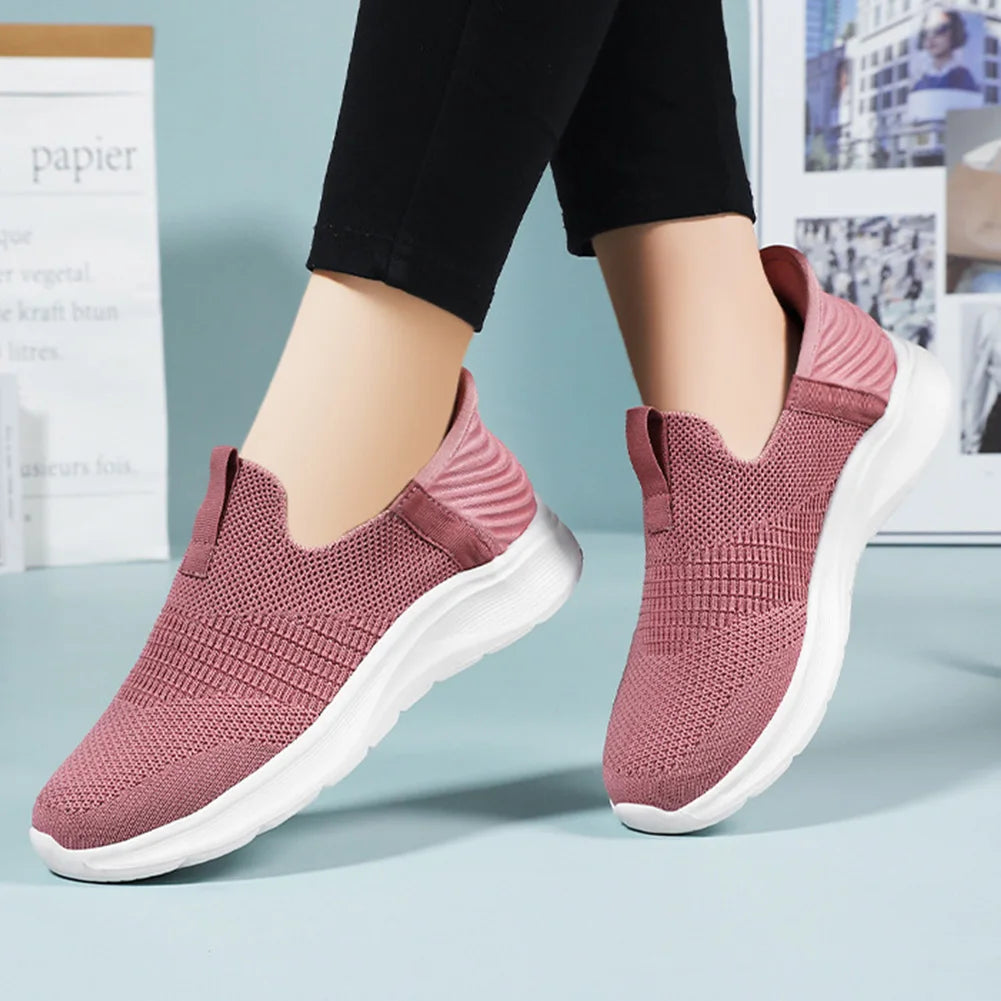 Women Casual Flat Barefoot Shoes Breathable Knitted Orthopedic Walking Sneakers Spring Autumn Sport Female Running Jogging Shoes