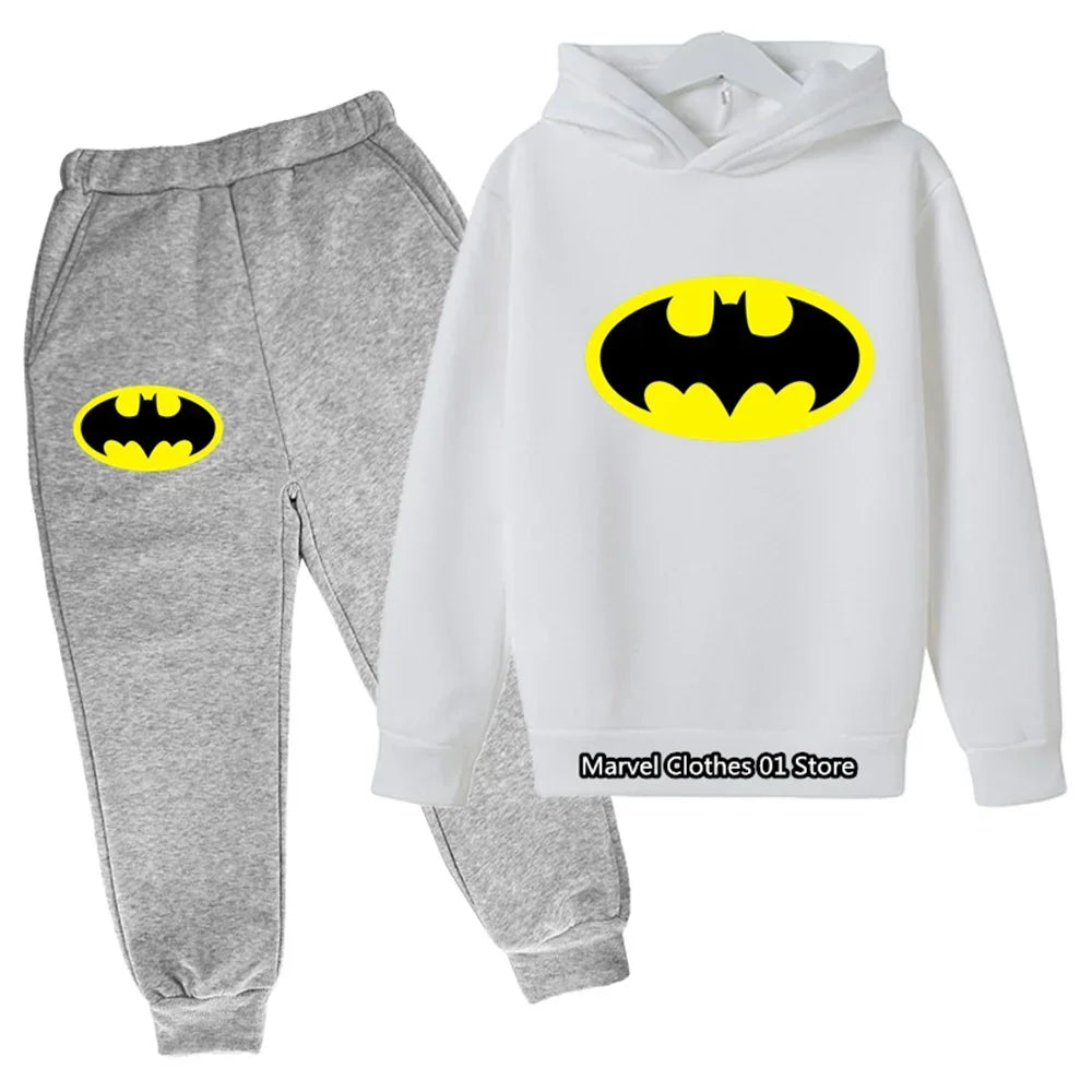 Batman- Hoodies Sets Kids Clothes Girls Clothing Tops Pants Suits 4-14 Years Old ports Suits Hoodies Sweater