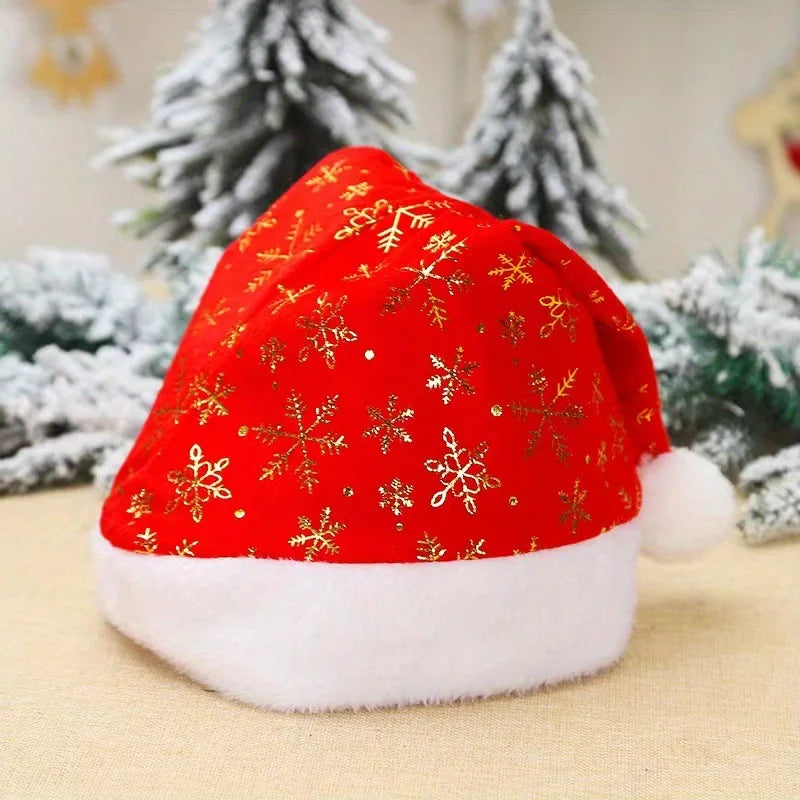 Brand new styleChristmas Santa Hat Xma Long Plush Holiday Red Hat For Adults And Kids Unisex 2024  Year Festive Party Supplies