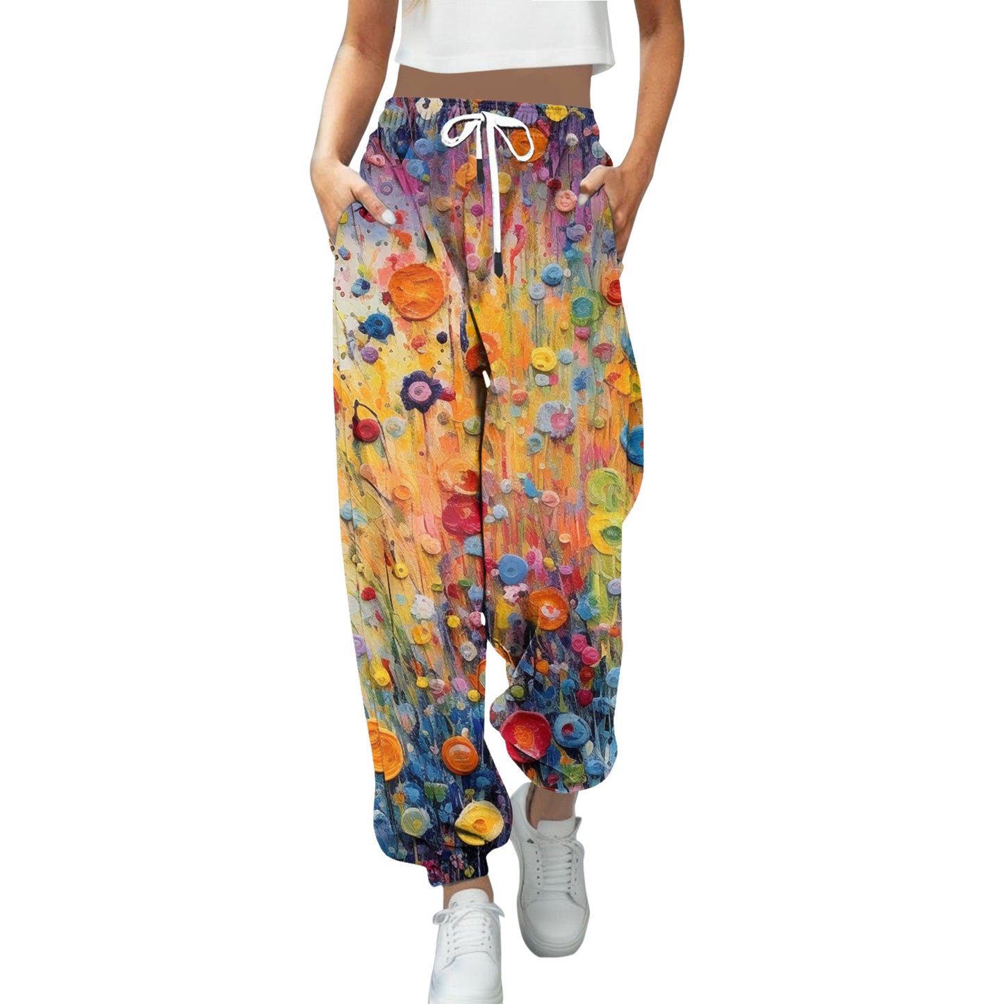 Jogging Pants Women Sport Sweatpants Running Pants Pants Joggers Floral Print Trackpants Loose Fit Pants Bodybuilding Trouser