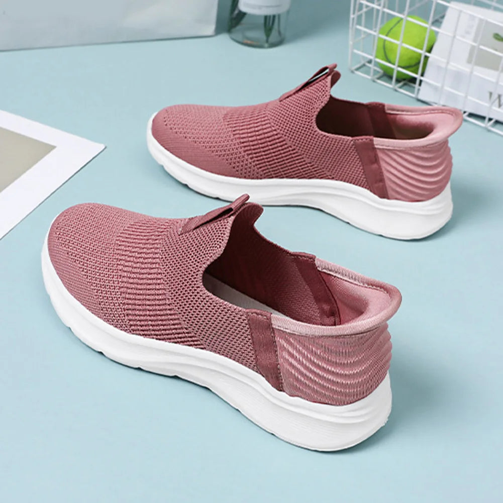 Women Casual Flat Barefoot Shoes Breathable Knitted Orthopedic Walking Sneakers Spring Autumn Sport Female Running Jogging Shoes