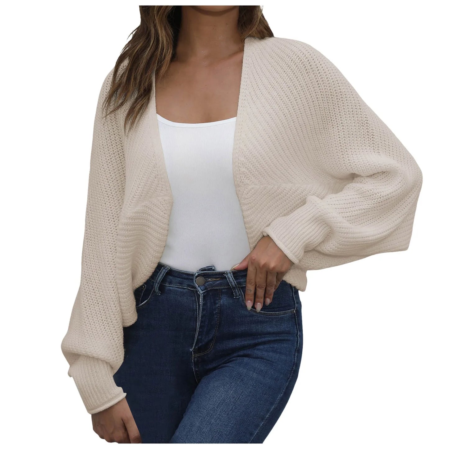 Women Long Sleeve Knit Cardigan Autumn Winter Fashion Open Front Cardigans Casual Lightweight Soft Sweater Elegant Female Tops