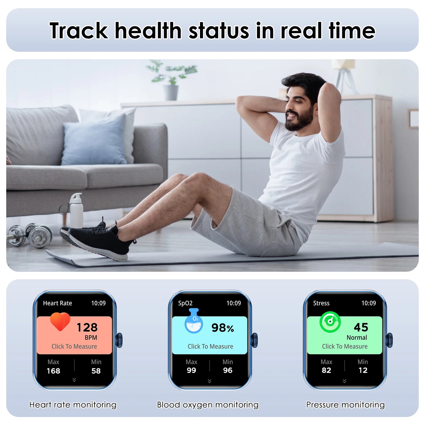 Blackview 1.85” Full Touch HD Smartwatch Bluetooth Calling Smart Watch Voice Assistant with 100+ Sports Fitness Tracking