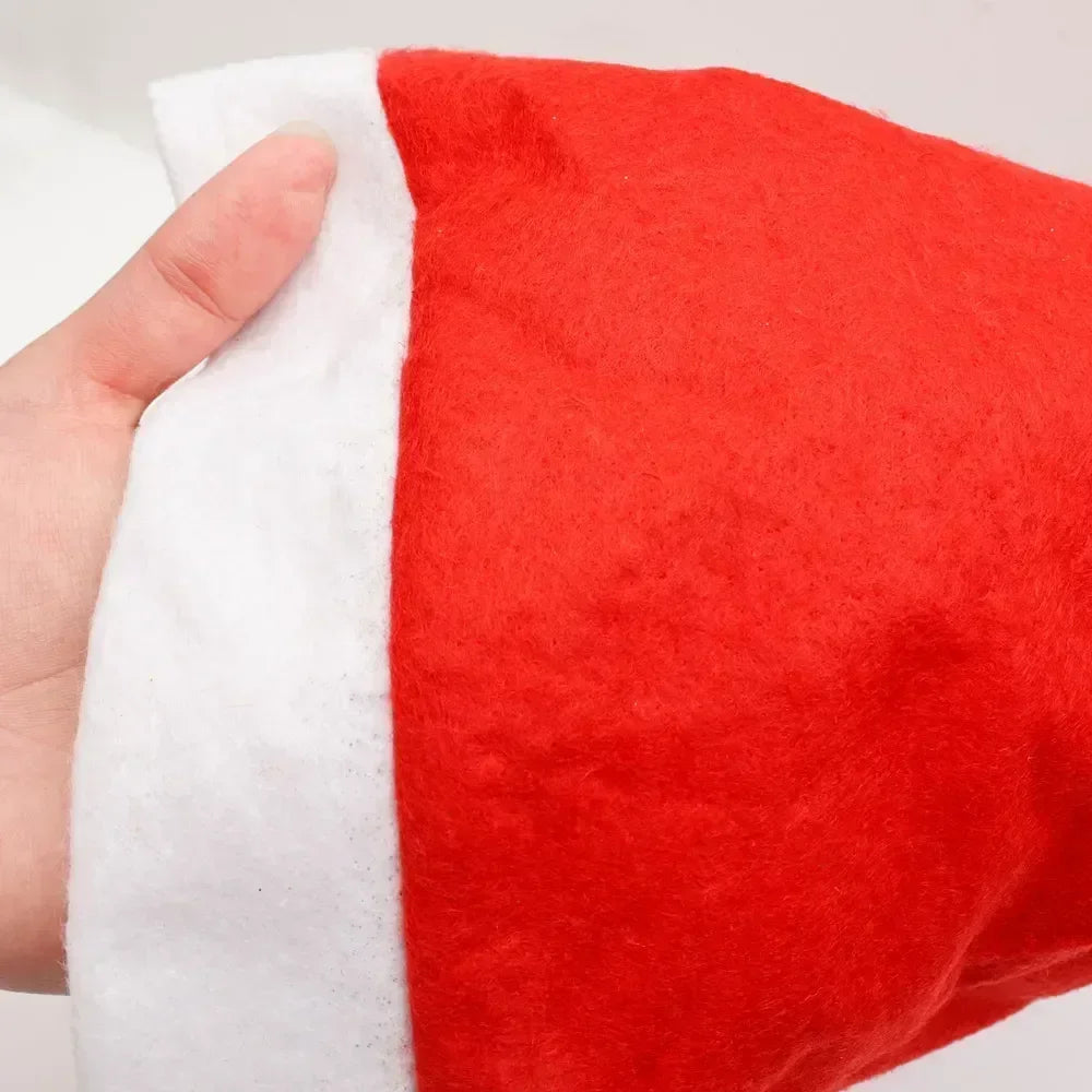 1/10PCS New Christmas Hats Adults Kids Non-woven Red Santa Claus Hat Xmas Caps for New Year Party Home Decoration Festival Gifts