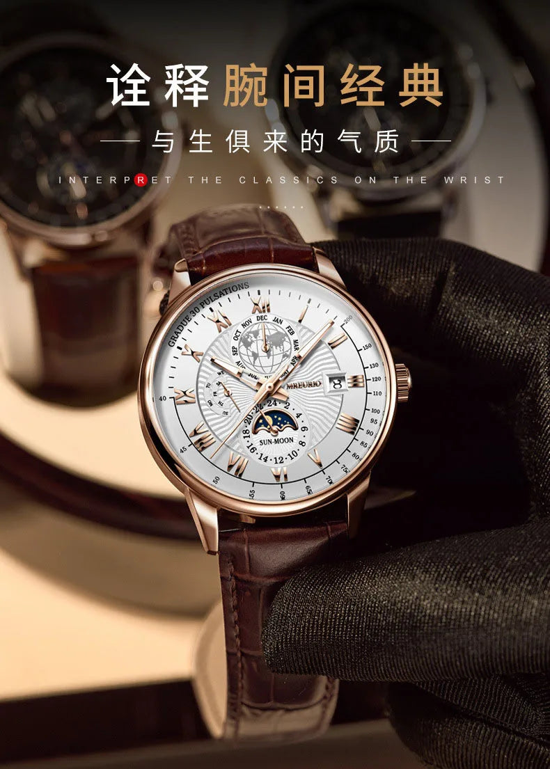 2024 Men Watch Fashion Top Luxury Sport Men's Wristwatch Waterproof Luminous Leather Date Quartz Watches Man Casual Clock