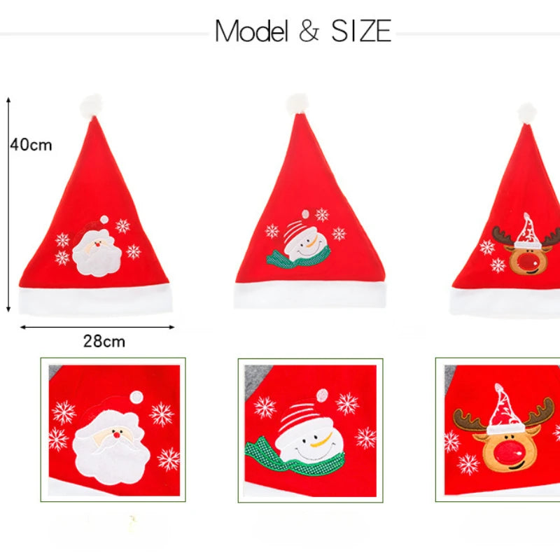 1pc Christmas Hat Children Baby Santa Hat Xmas Holiday Hat For Christmas Festive Party New Year Gift Decor Soft Plush Caps