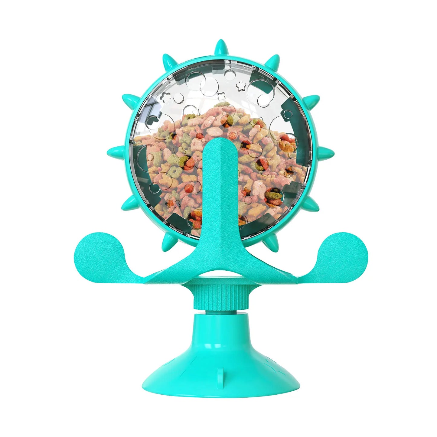 360° Rotating Pet Food Dispenser Interactive Pet Toy Pet Slow Feed Toy No Power Pet Enrichment Toy Strong Suction Cup