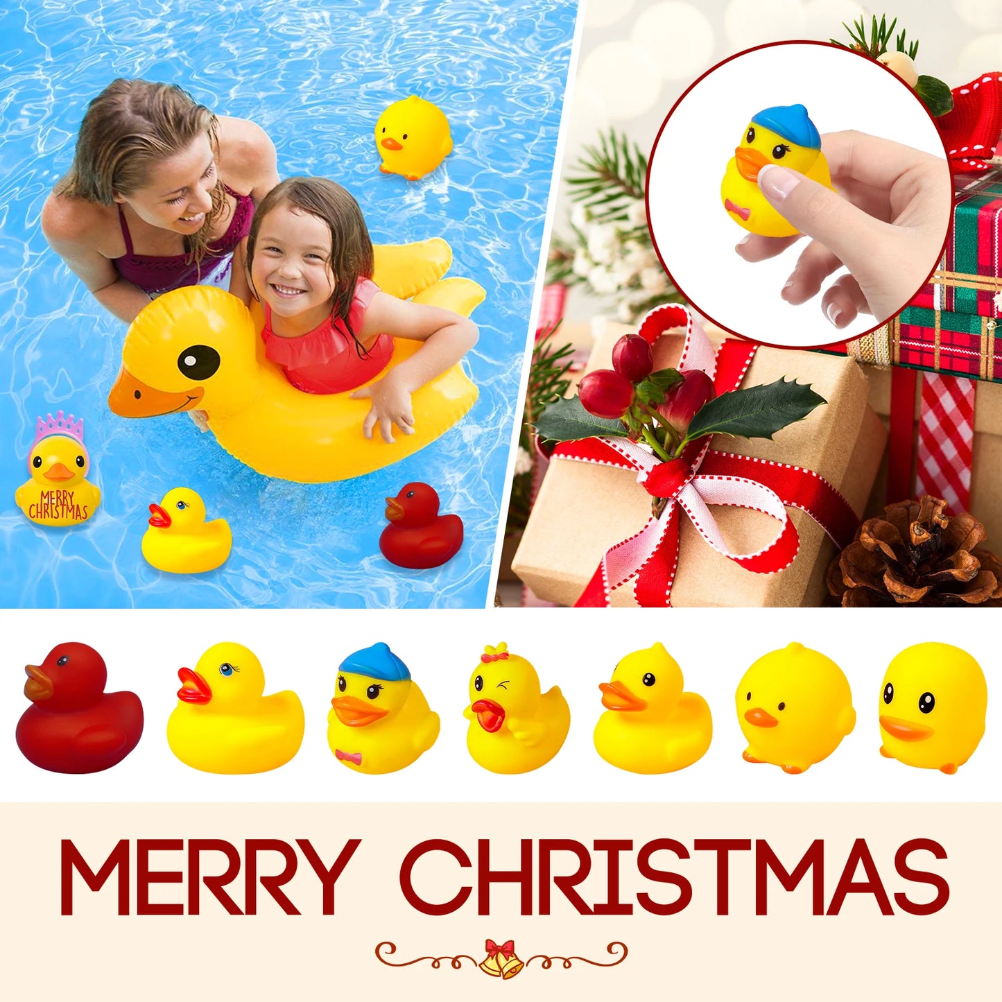 24 Square Yellow Duck Blind Box, Christmas Rubber Yellow Duck Decoration, Cartoon Gift Ducklings, Toys For Children And Pets