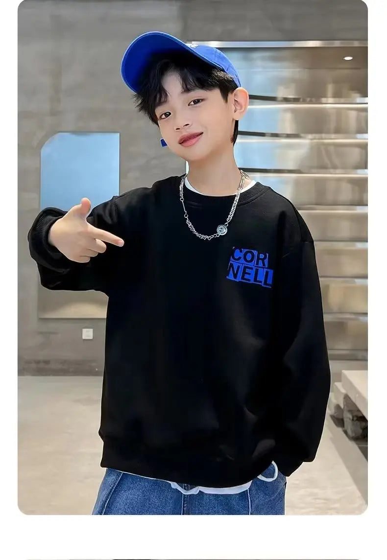 2023 Fashion Kids Clothes Boys Girls Casual Sweatshirts Children's Spring & Autumn Personality Letter Print Versatile Pullover