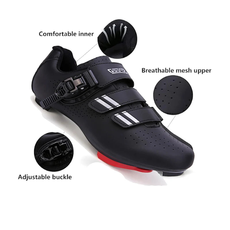 Mens  Cycling Shoes Compatible with Peloton Indoor Bicycle Pedals Clip in Road Bike Shoes Pre-Installed with Look Delta Cleats