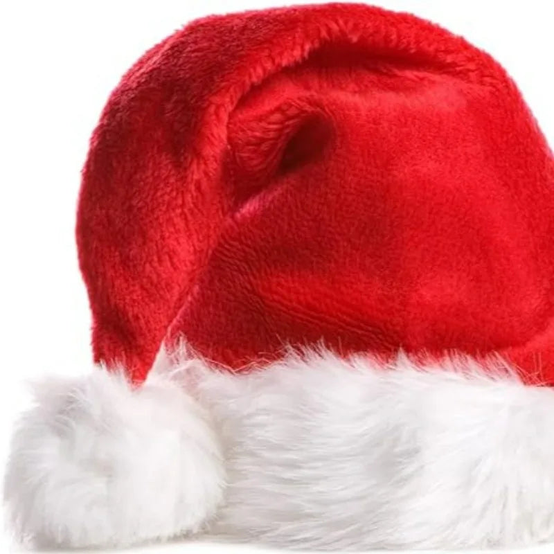 Comfortable Plush Christmas Hat Adult Children Soft Warm Caps Elastic Cap Circumference Santa Claus Hats Festival Dress Up Props