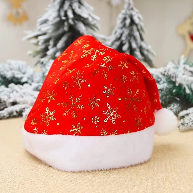 Brand new styleChristmas Santa Hat Xma Long Plush Holiday Red Hat For Adults And Kids Unisex 2024  Year Festive Party Supplies