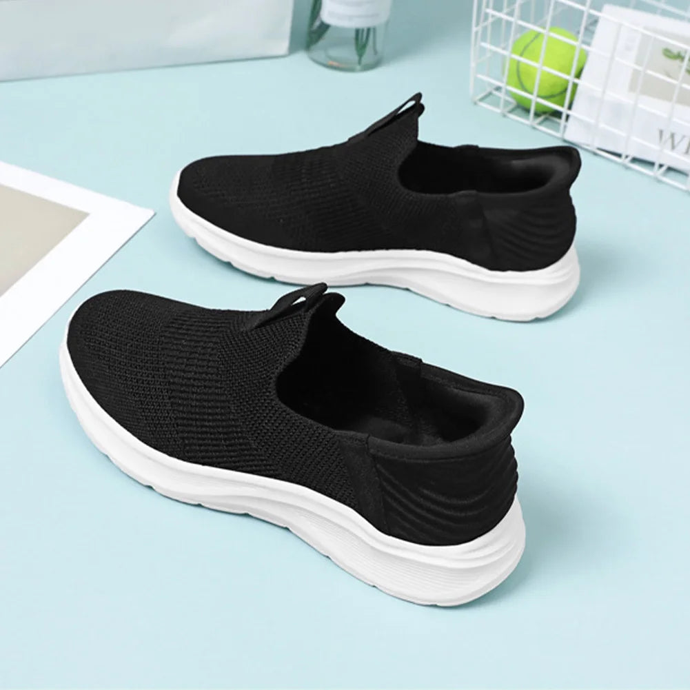 Women Casual Flat Barefoot Shoes Breathable Knitted Orthopedic Walking Sneakers Spring Autumn Sport Female Running Jogging Shoes