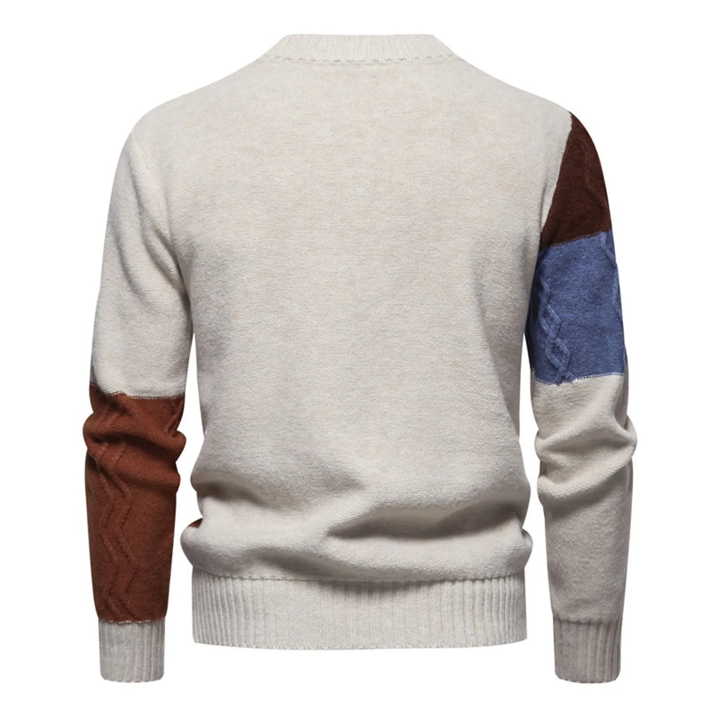 Men's Colorblock Round Neck Sweater Top Fashion Casual Long Sleeve Slim Fit Knitted Sweater Pullover sueteres de hombres