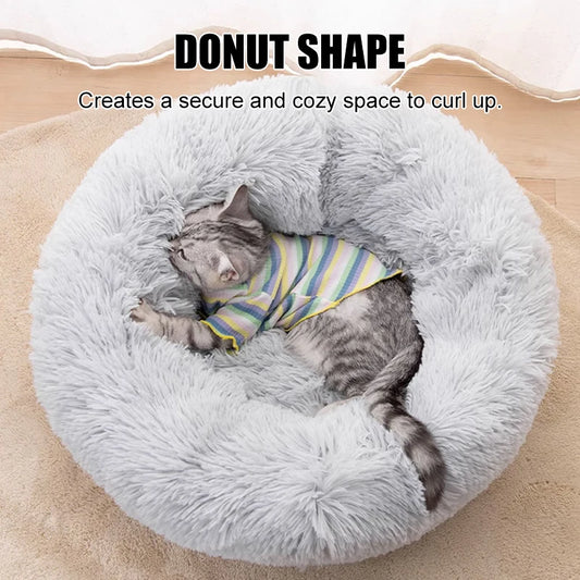 40-100cm Fluffy Pets Dogs Beds Large Round Dog Bed Super Warm Soft Cat House Plush Cat Nest Winter