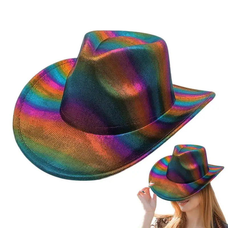 Womens Cowboy Hats Cowgirl Hat Beach Hat Cowboy Hat Sparkly Hats Wide Brim Western Hat Colorful Western Costume Accessories