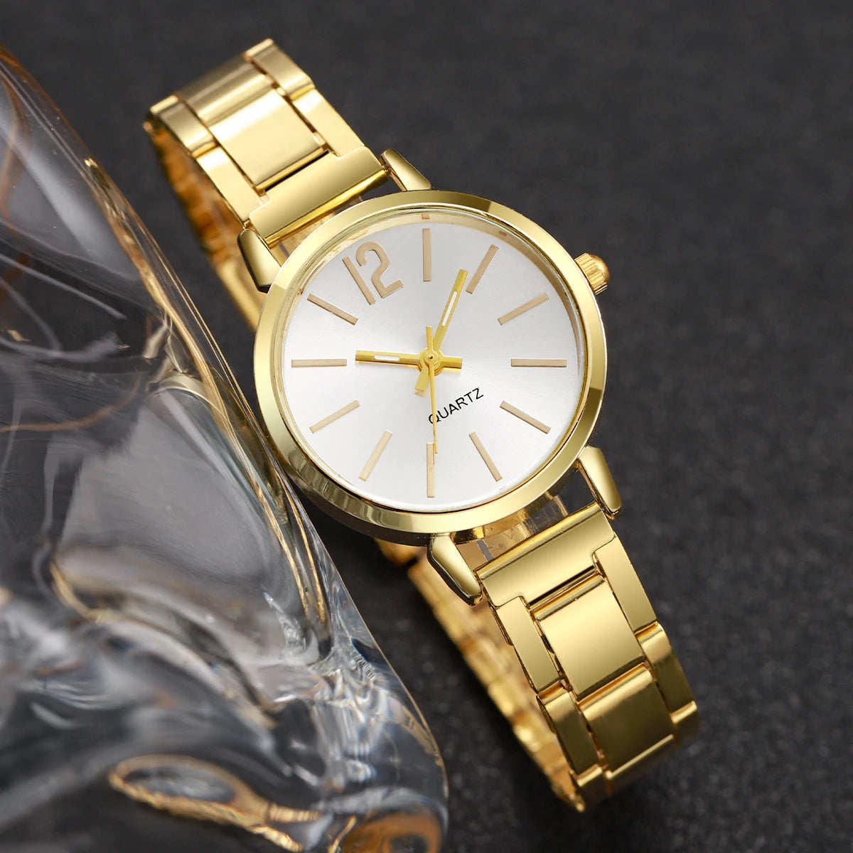 Fashion Women Casual Quartz Watch Love  2PCs Set