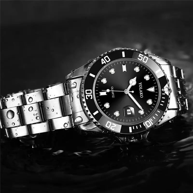 Fashion Men Steel Wristwatch Quartz Calendar Watch for Men