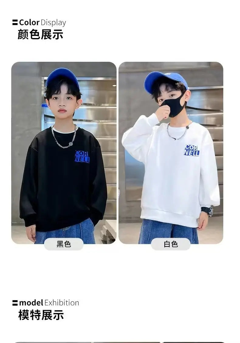 2023 Fashion Kids Clothes Boys Girls Casual Sweatshirts Children's Spring & Autumn Personality Letter Print Versatile Pullover