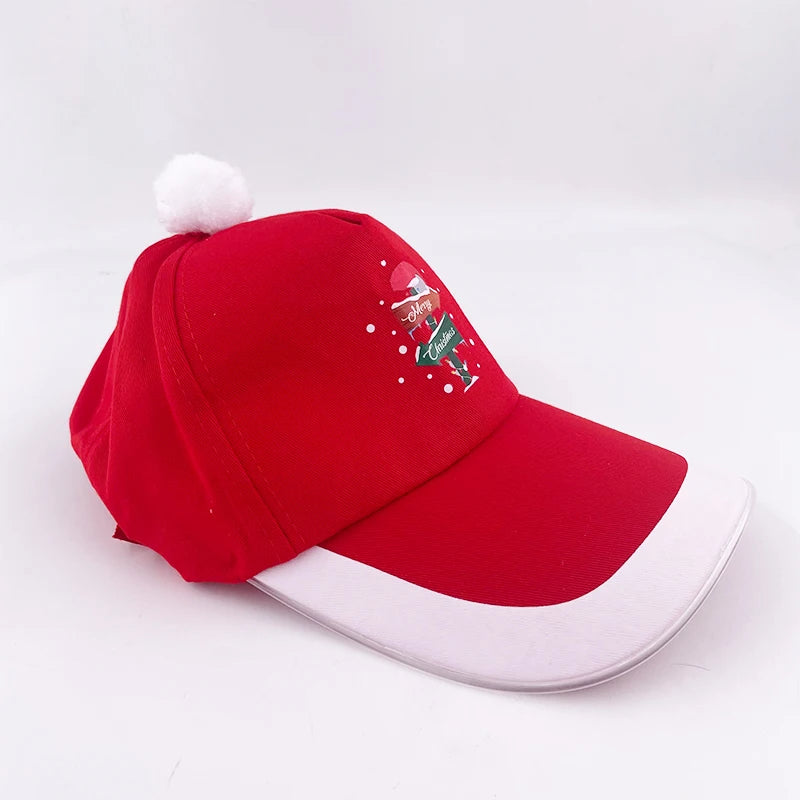 LED Christmas Baseball Hat Grand Event Christmas Reindeer Snowman Glow Props New Year’s Baseball Hats Xmas hat lighting