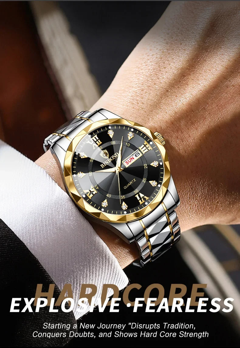 BINBOND B2521 Fashion Luxury Business Men Watches 30M Waterproof Week Date Clock Sport Quartz Mens Wristwatch Relogio Masculino