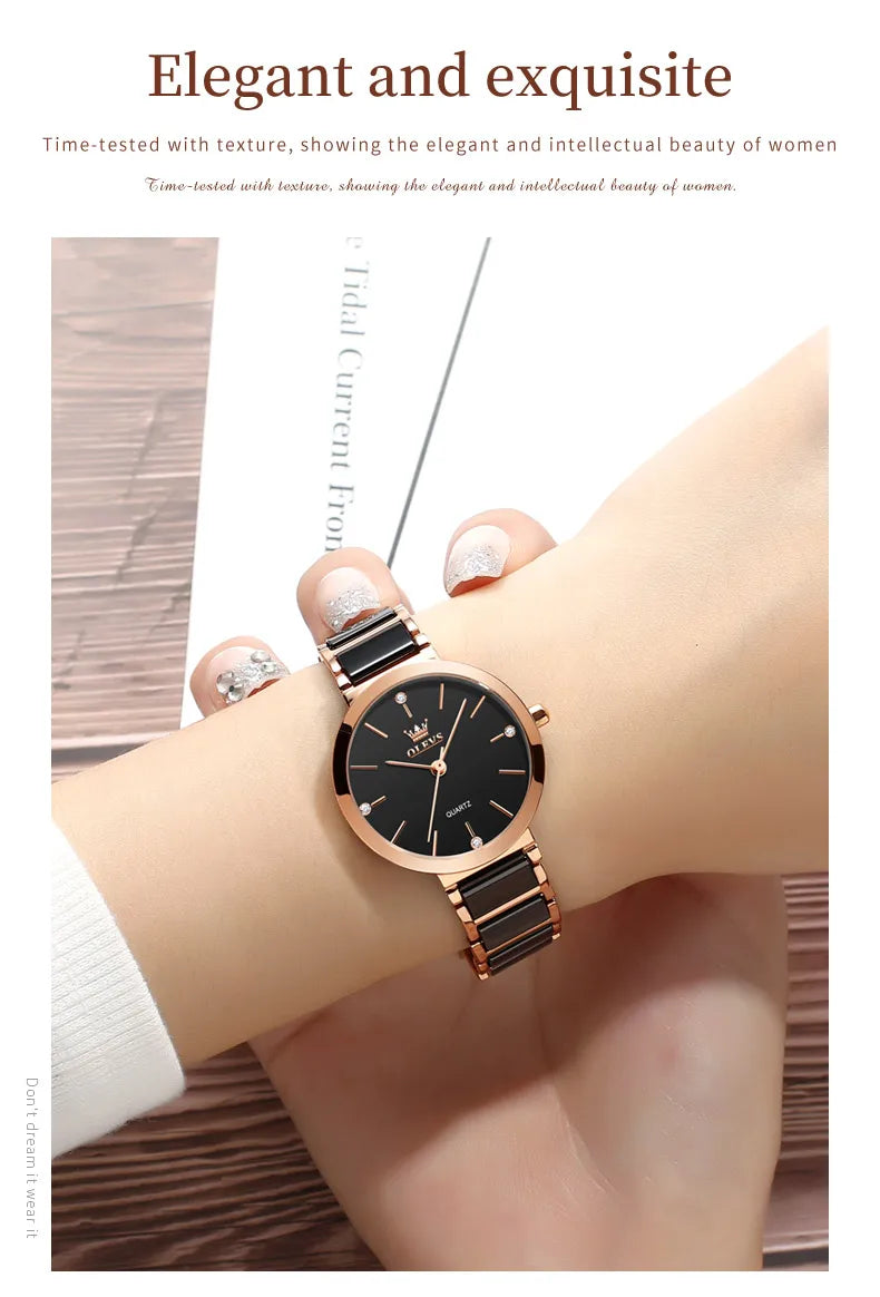 OLEVS Women's Wristwatch Luxury Brand Watch for Women Elegant Bracelet Waterproof Fashion Quartz Ladies Watches Reloj Para Mujer