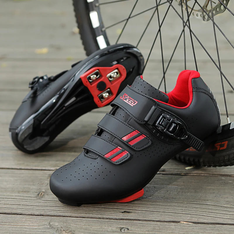 Mens  Cycling Shoes Compatible with Peloton Indoor Bicycle Pedals Clip in Road Bike Shoes Pre-Installed with Look Delta Cleats