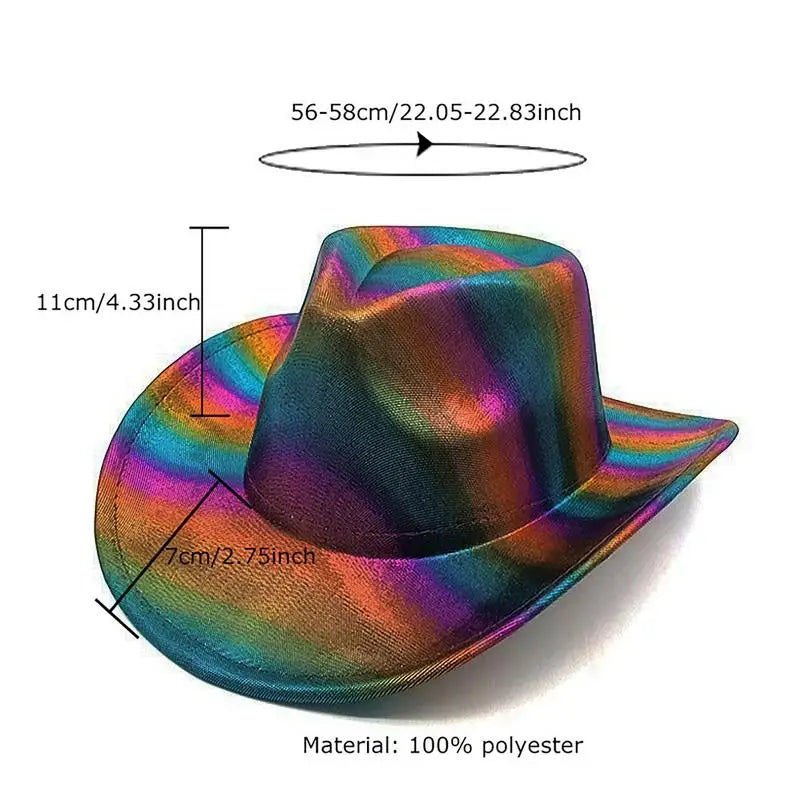 Womens Cowboy Hats Cowgirl Hat Beach Hat Cowboy Hat Sparkly Hats Wide Brim Western Hat Colorful Western Costume Accessories