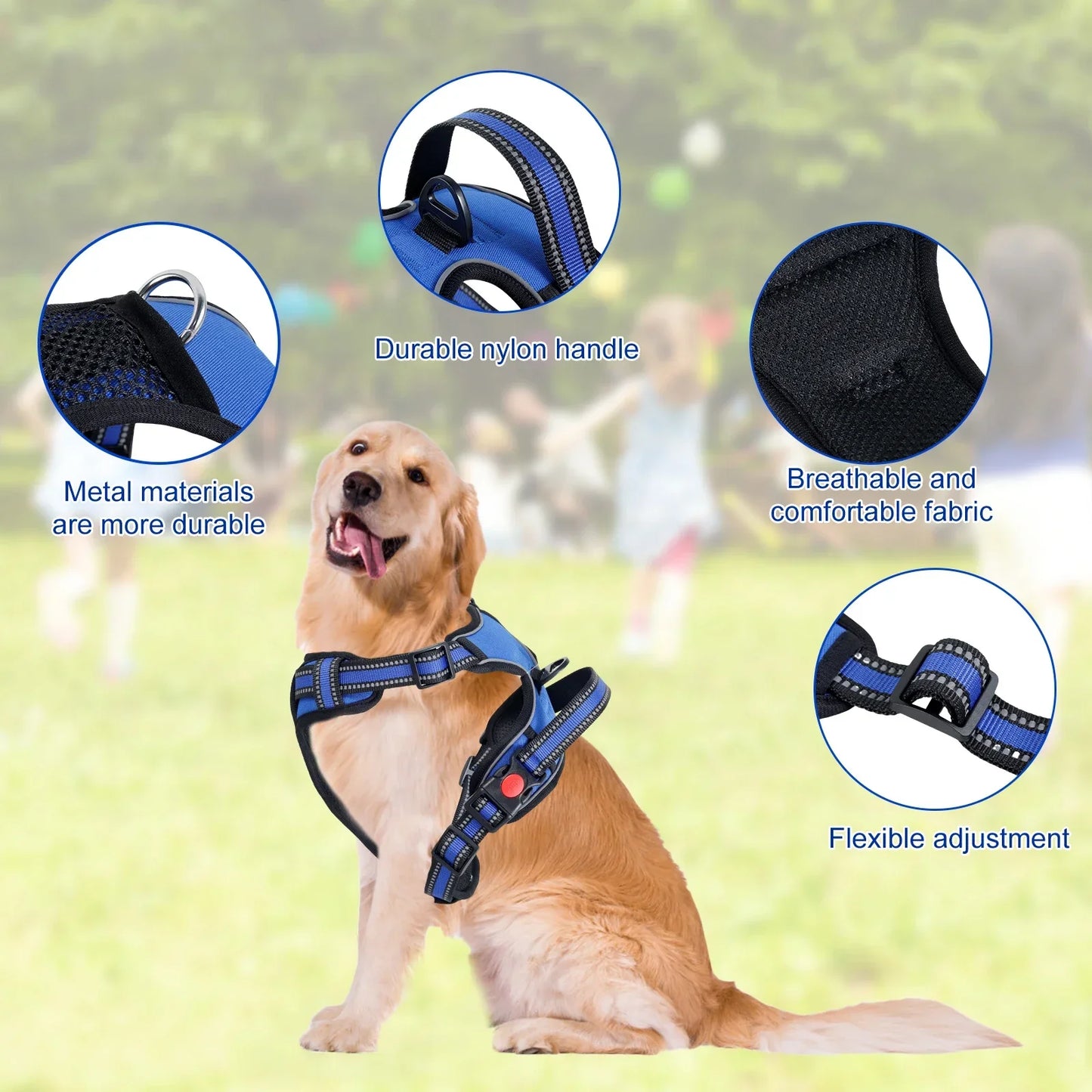 Dog Harness Breathable Mesh No Pull Pet Harness Soft Comfortable Dog Vest Harness Reflective Pet Vest Easy to Wear No Pull