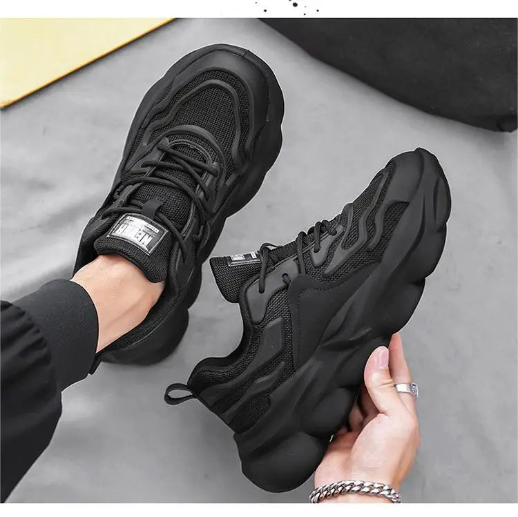 New Versatile Men's Shoes Spring Leisure Sport Running Sneakers Breathable Men's Lightweight Footwear Thick Sole Trendy Shoes