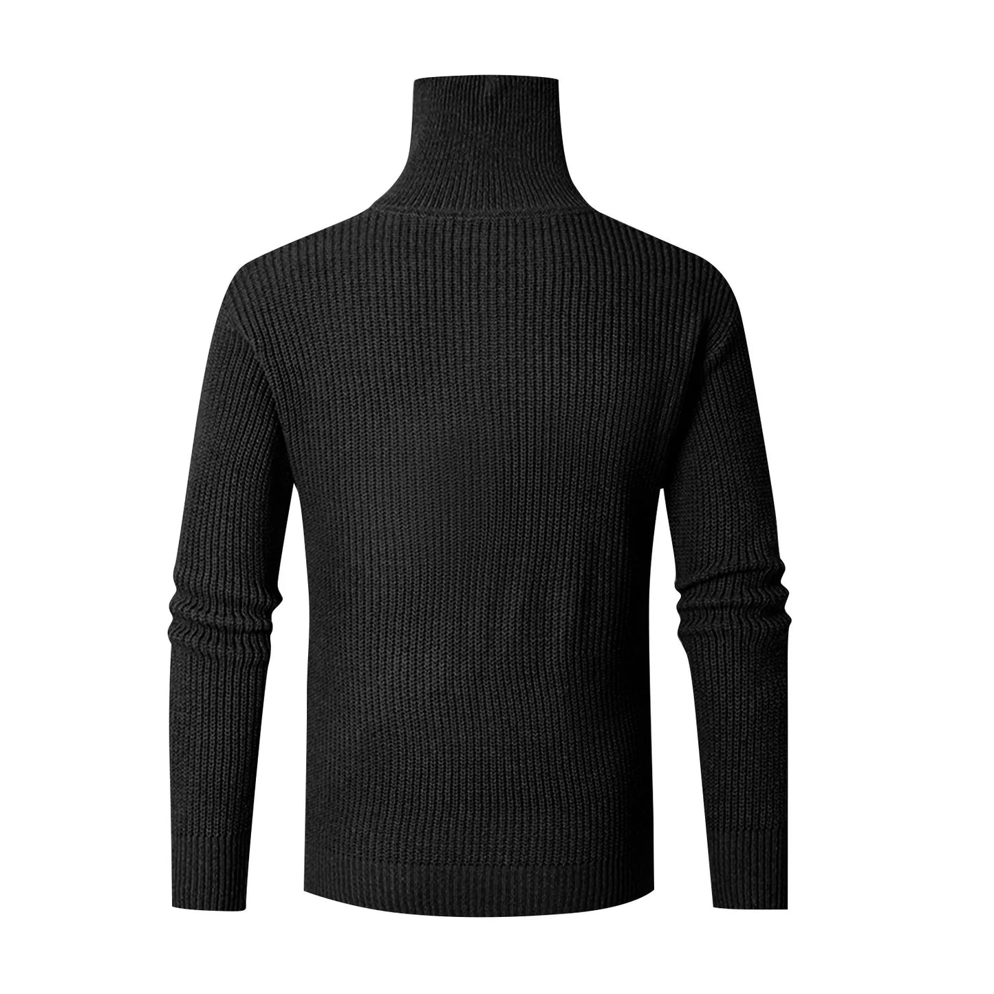 Men'S Long-Sleeved Knitted Lapel Solid Color Pullover Spring And Autumn Long-Sleeved Pullover Sweatshirt Ropa Hombre