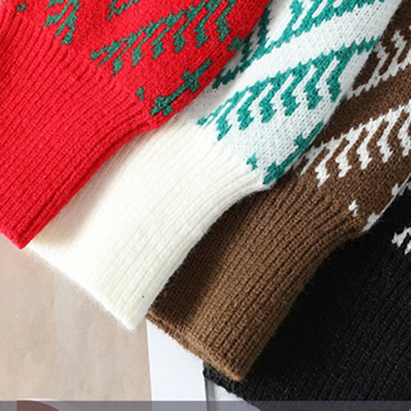 Autumn And Winter Men&Women Casual Christmas Sweater Basic Geometric Prints Pullover Kniited Sweater Soft Comfortable Sweaters