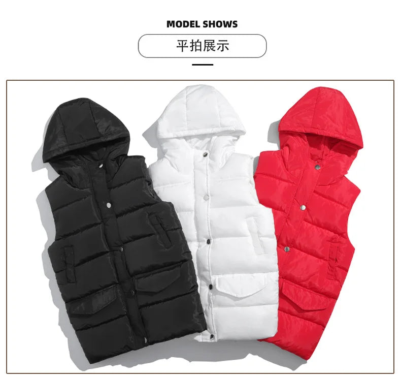 Child Waistcoat Children Outerwear Winter Coat Vest for Kids Clothes Fashion Warm Cotton Teen baby Girl Vest Jacket Parent-Child