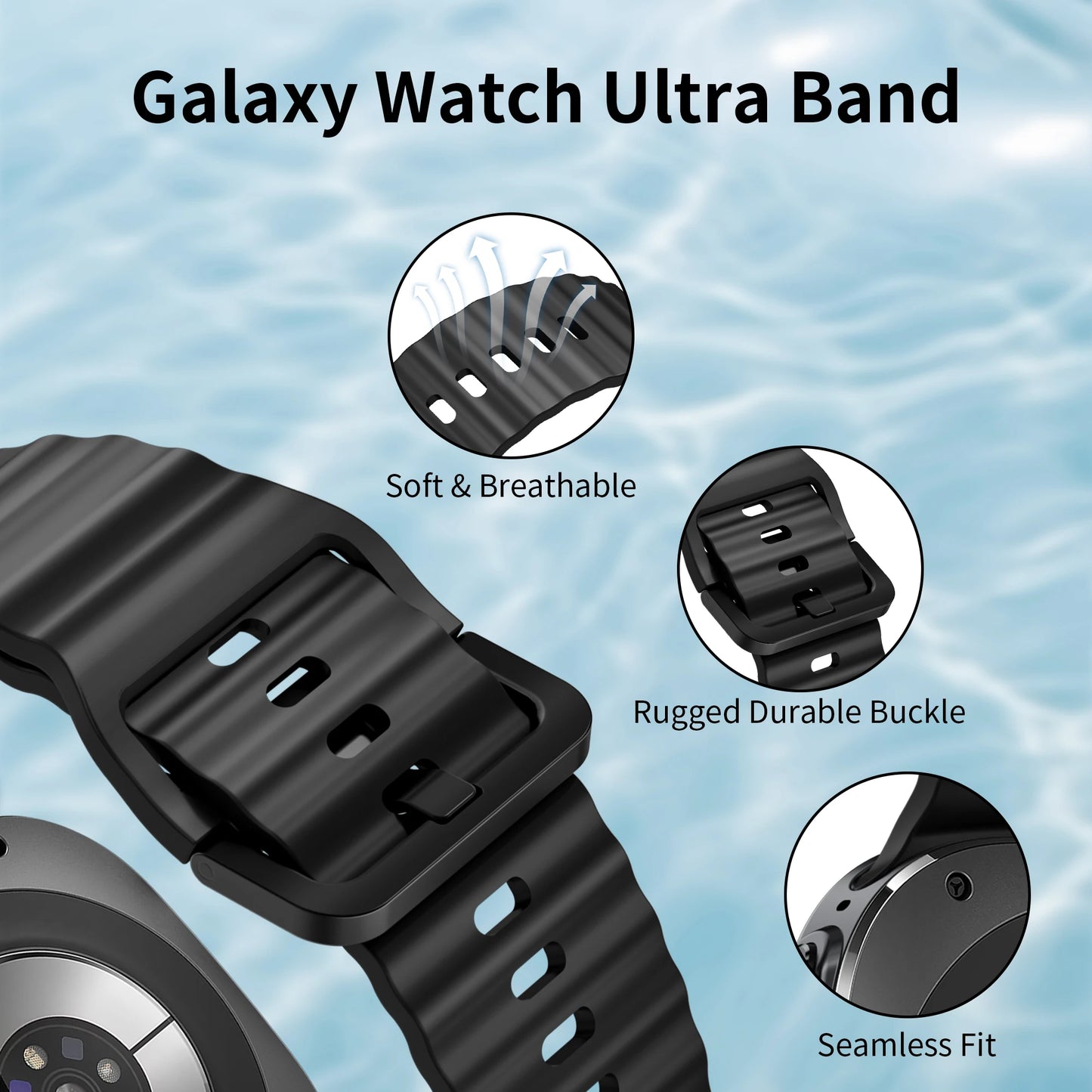 Original Band for Samsung Galaxy Watch ultra Strap 47mm Silicone Bracelet Galaxy Watch 7 6/6 Classic/5 pro/4 44mm 40mm 43mm 46mm