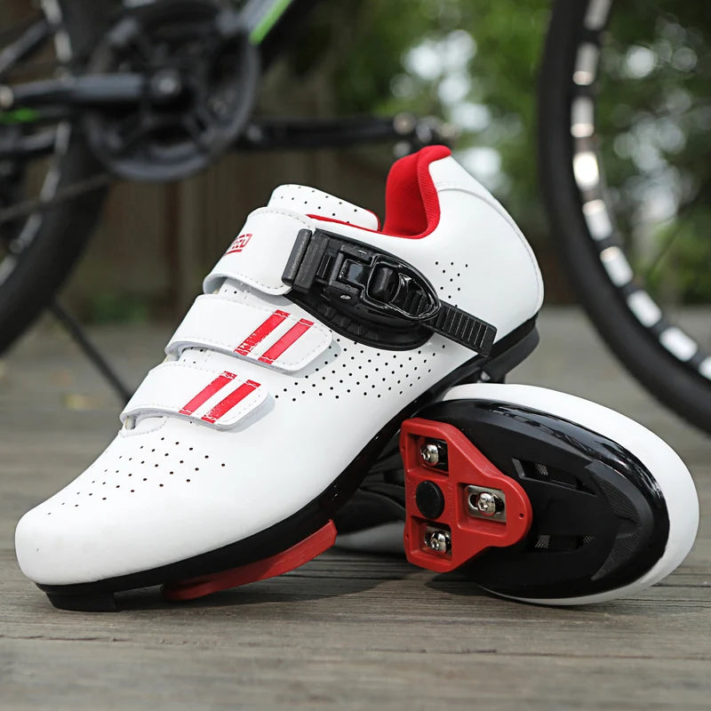 Mens  Cycling Shoes Compatible with Peloton Indoor Bicycle Pedals Clip in Road Bike Shoes Pre-Installed with Look Delta Cleats