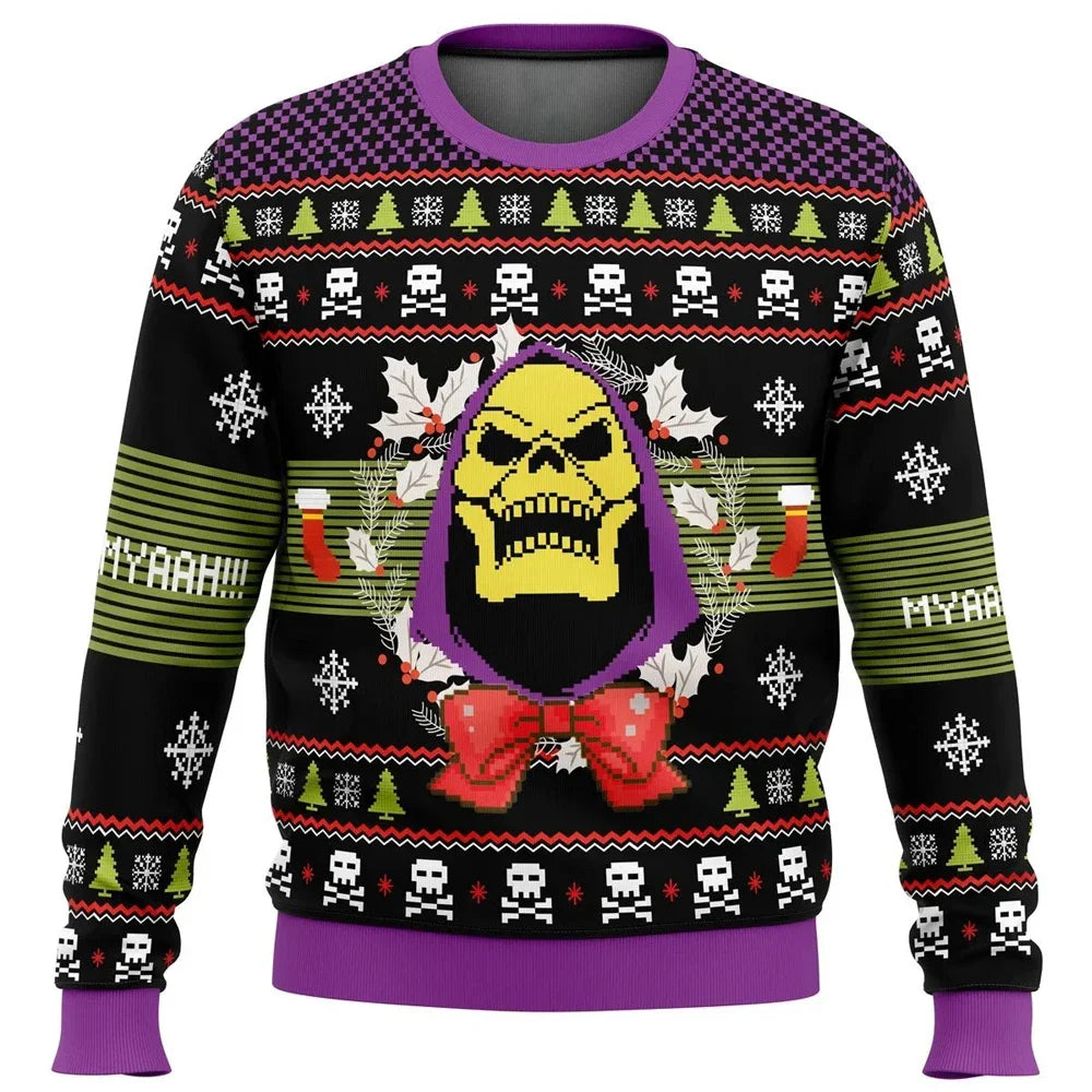 HEYYEYA HE-MAN Ugly Christmas Sweater Gift Santa Claus Pullover For Mens 3D Long Sleeve Sweatshirt Autumn And Winter Clothing