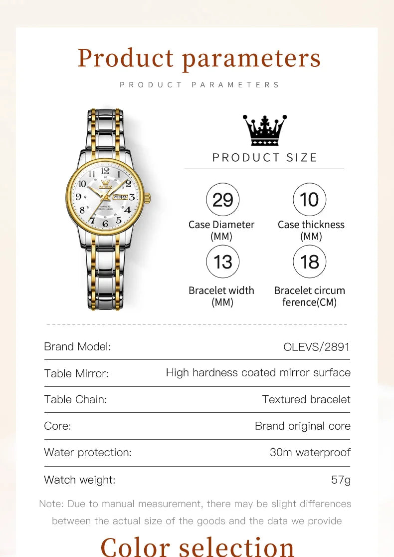 OLEVS New In Classic Digital Dial Quartz Women's Watch Waterproof Luminous Stainless Steel Strap Luxury Brand Ladies Dress Watch