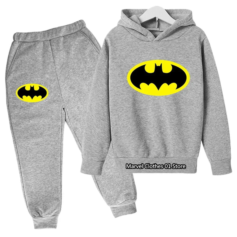 Batman- Hoodies Sets Kids Clothes Girls Clothing Tops Pants Suits 4-14 Years Old ports Suits Hoodies Sweater