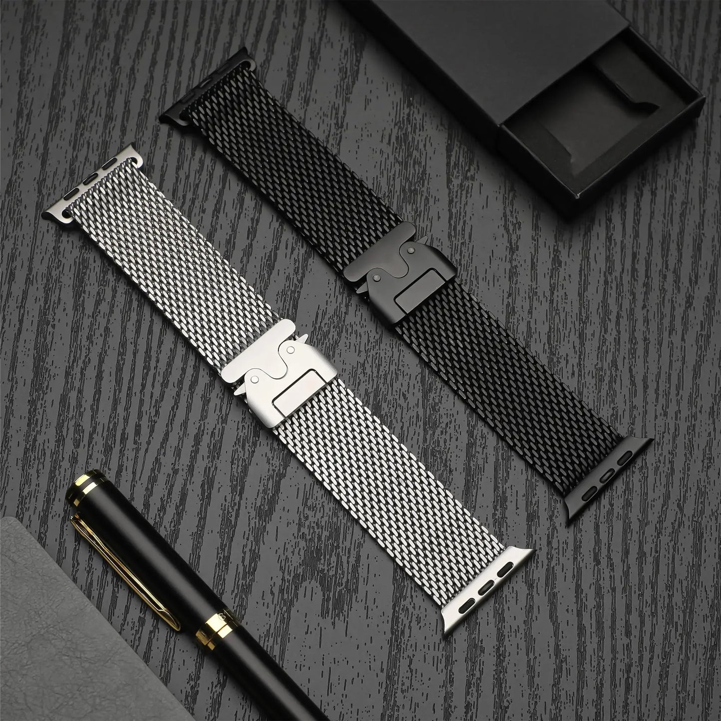 Titanium Band for Apple Watch Ultra 2 49mm Series 10 9 8 7 6 5 Natural Titanium Milanese Loop for IWatch Secure Parachute Buckle