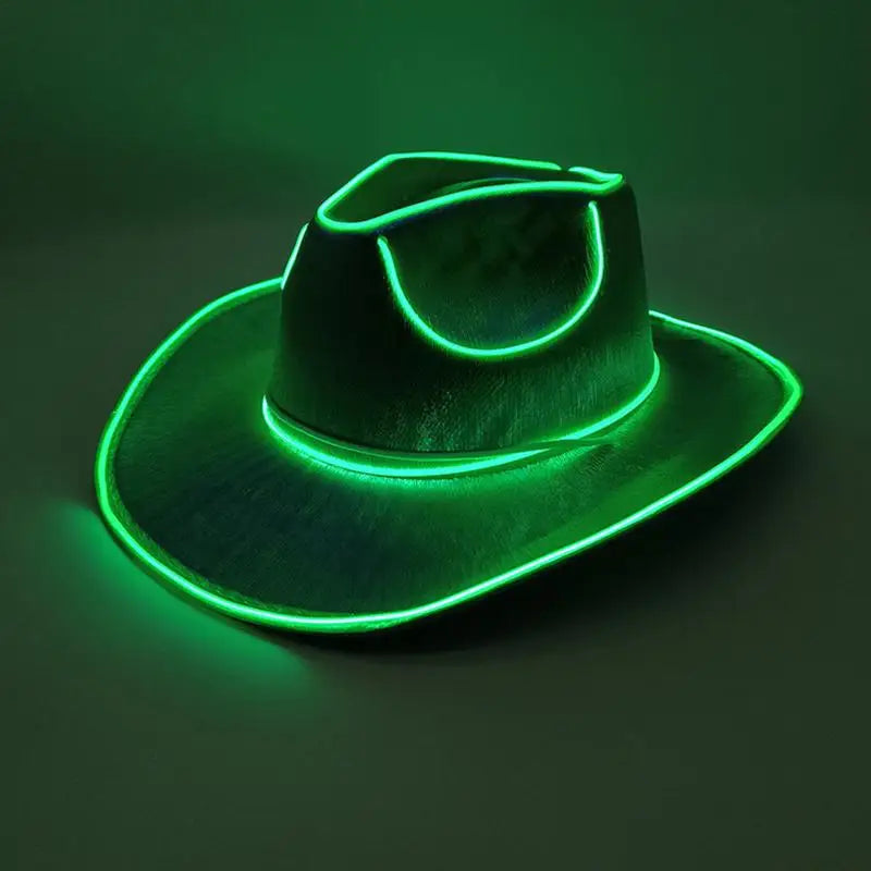 New Arrival Pearlescent Cowboy Hat Dance Costume Decorate Glowing Cowgirl Caps Glowing For Neon NightClub