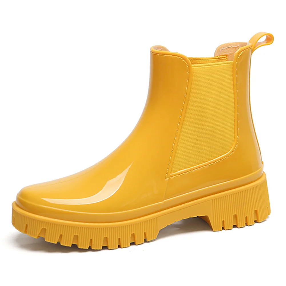 Women's Rain Boots Waterproof Chelsea Boots Anti-Slipping Ankle Rain Shoes Garden Shoes Outdoor Work Shoes