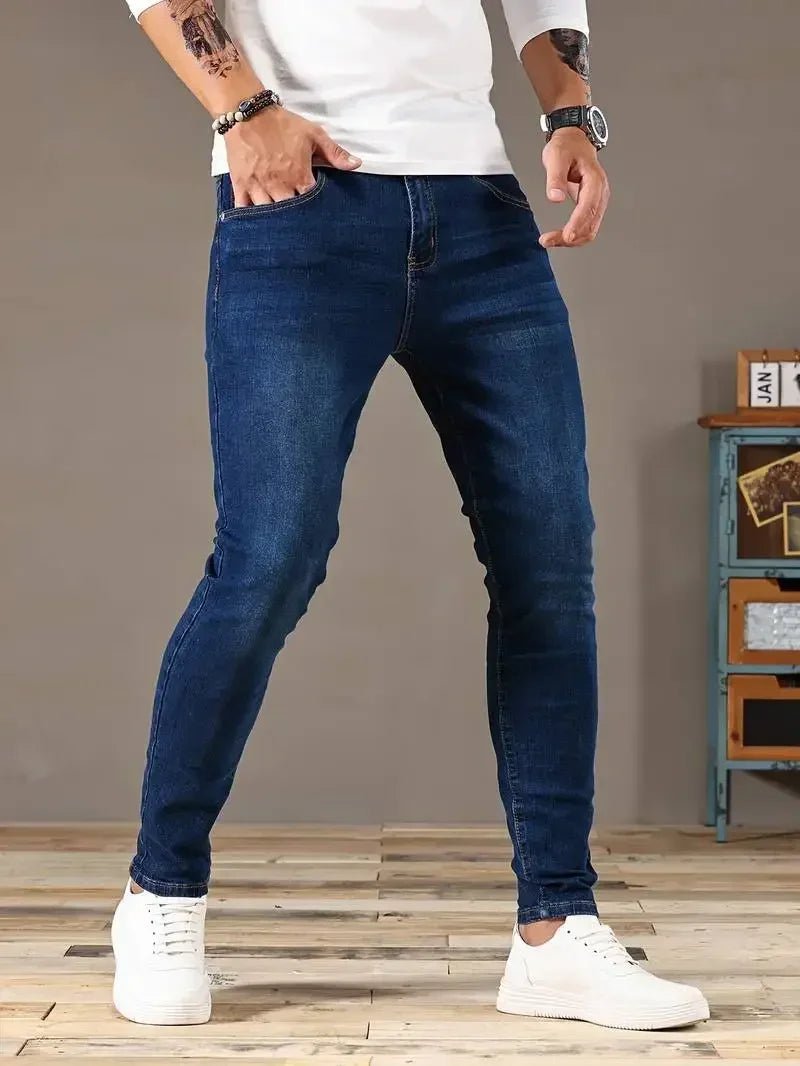 2024 Mens Slim Fit Classic Skinny Jeans Casual Street Style Comfortable Casual Mens  Skinny Jeans Male Slim Fit Pencil Denim