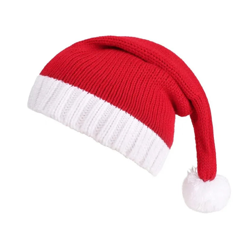 New Christmas hat parent-child knitted hat for adults and children holiday party dress-up hat red woolen hat