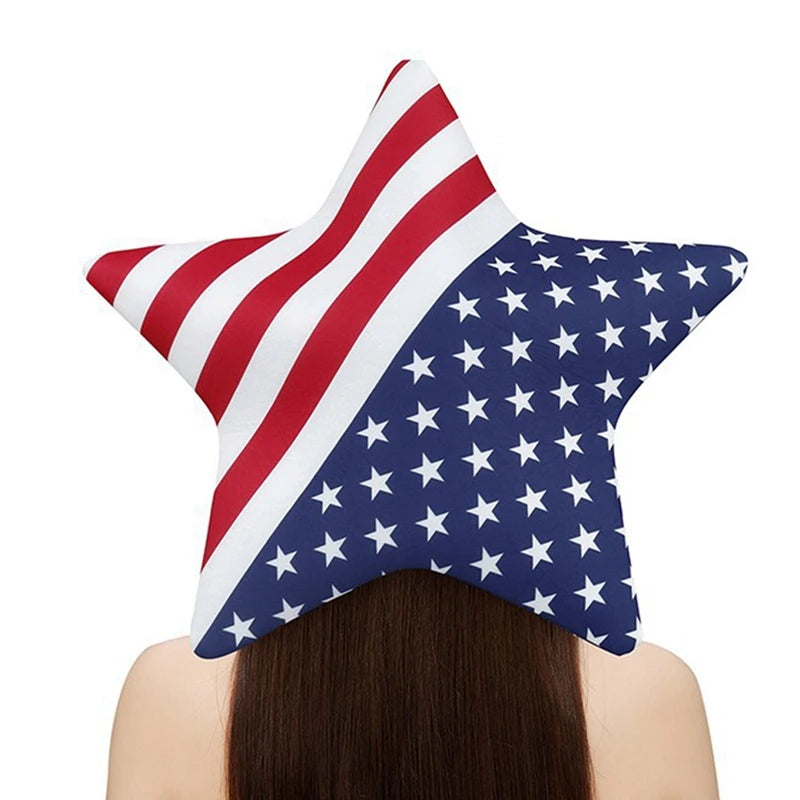 American Flag Print Cowboy Hat Patriotic Western Style Party Hat with Soft Stars and Stripes Design for Adults