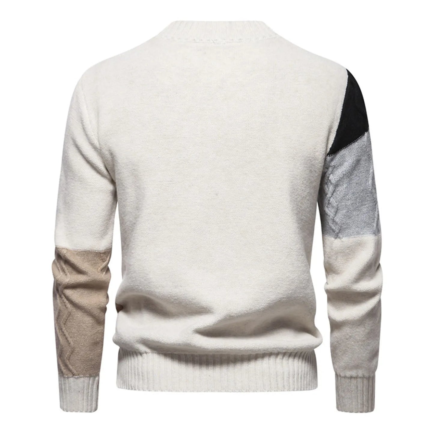 Men's Colorblock Round Neck Sweater Top Fashion Casual Long Sleeve Slim Fit Knitted Sweater Pullover sueteres de hombres