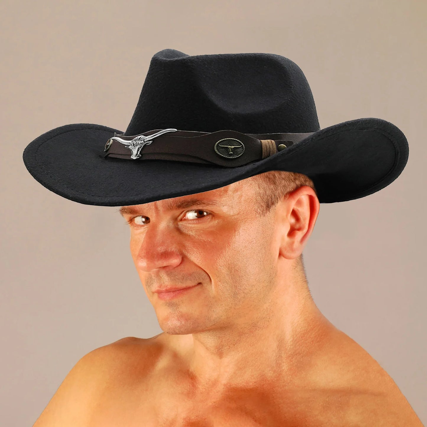 Western Cowboy Hats with Shapeable Wide Brim Unisex Western Cowboy Hat for Men Women and Teens