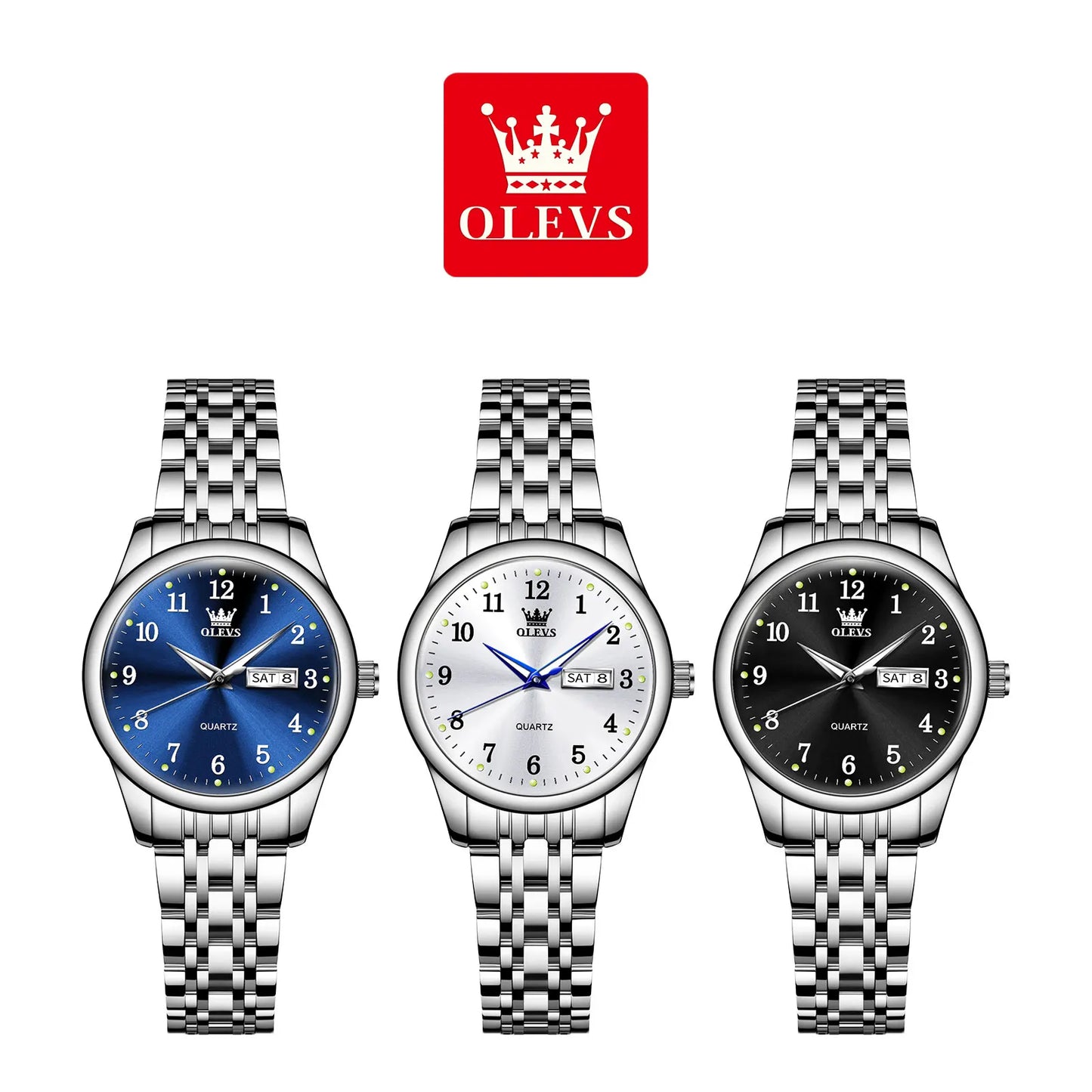 OLEVS Luxury Quartz Watch for Women Elegant Stainless Steel Women's Watches Gifts Waterproof Fashion Trend Simple Ladies Watch